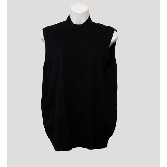 Worthington Mock Neck Sweater Womens XL Black Sleeveless Soft Knit New - Picture 1 of 6
